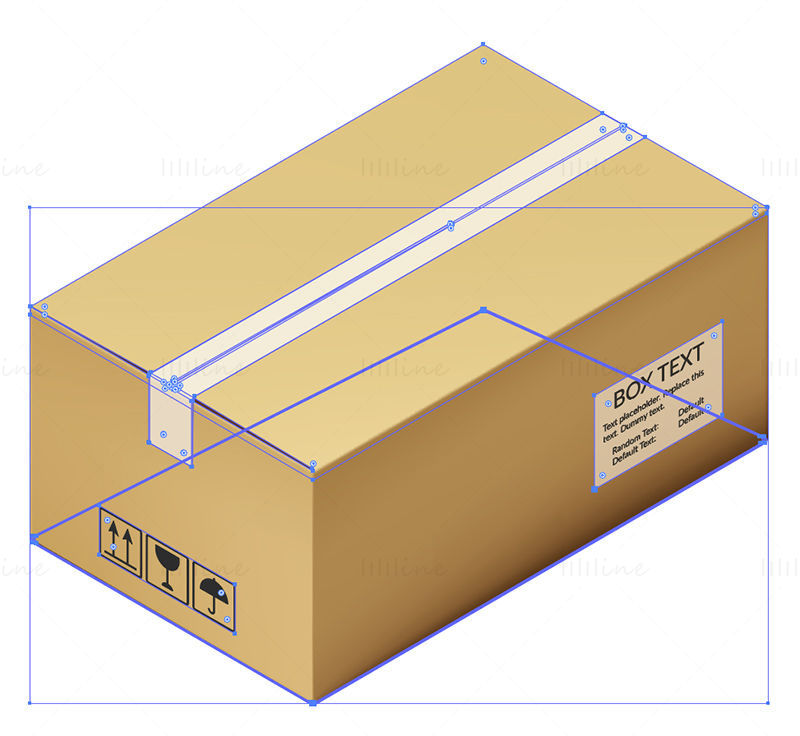 Vector cutie de livrare pachet