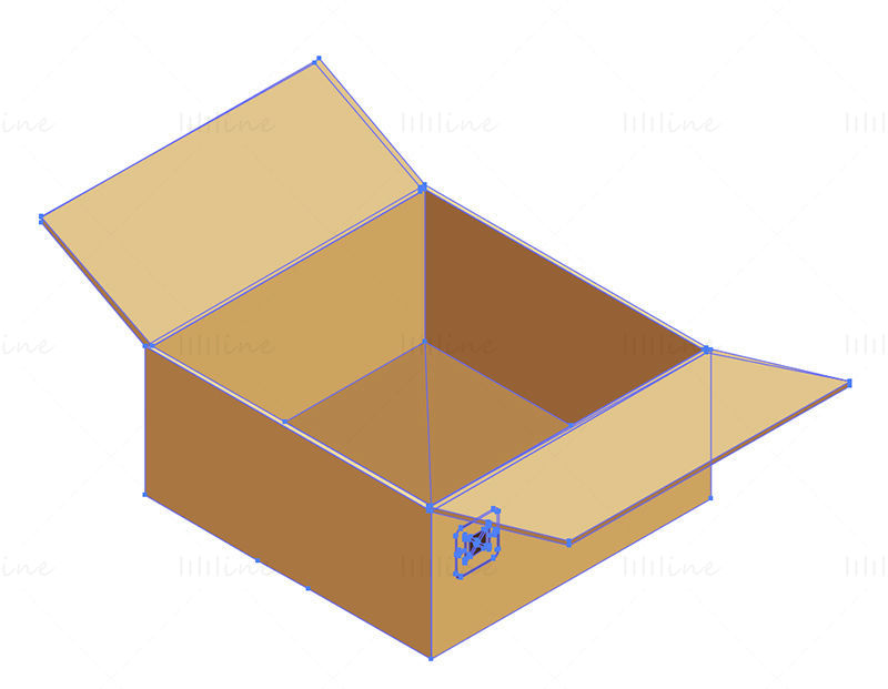 Картонена кутия с 2 клапи вектор