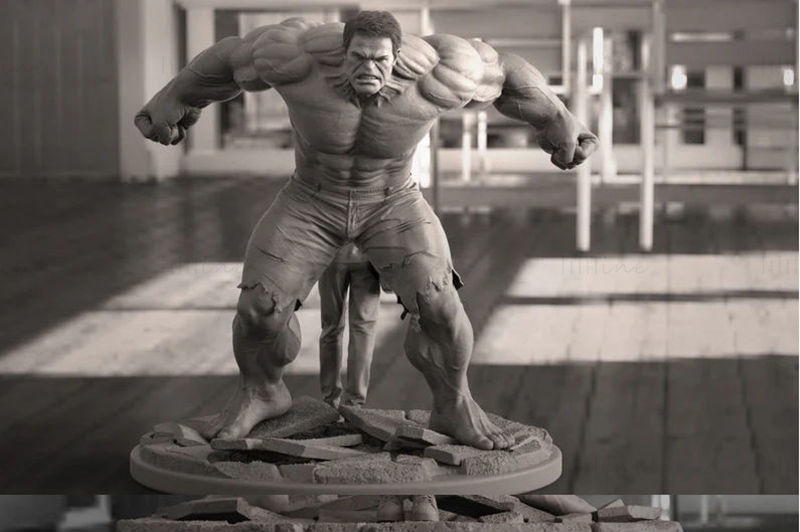 Hulk vs Bruyce Diorama Modelo 3D Listo para Imprimir