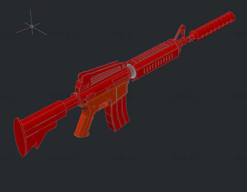 MP4 pisztoly CAD 3D rajz