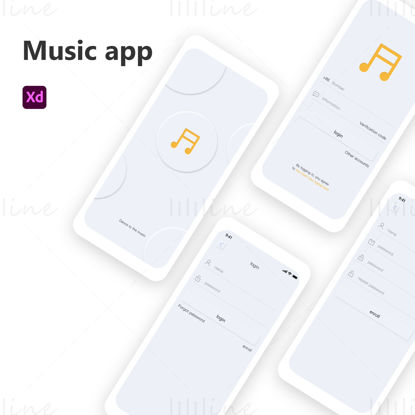 Șablon de design pentru aplicația muzicală