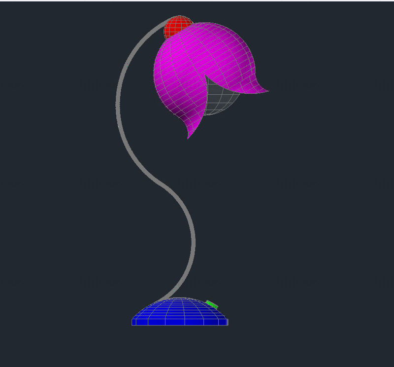 چراغ رومیزی مدل سه بعدی CAD