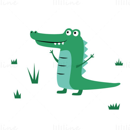 Zöld krokodil vektoros illusztrátor