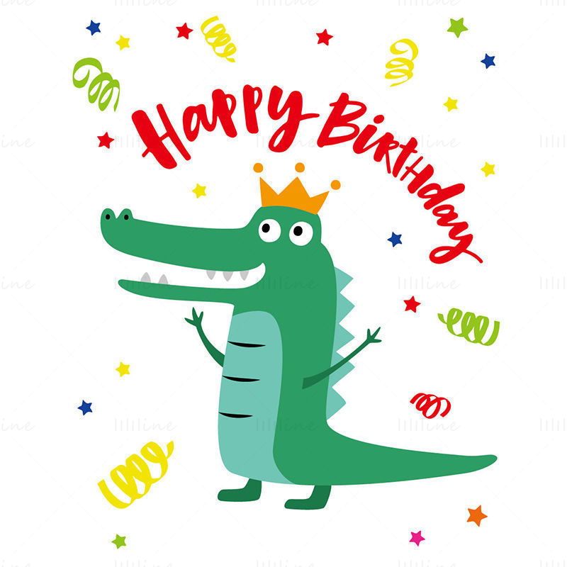 Boldog születésnapot krokodil vektor