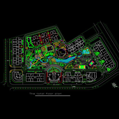 Floor greening plan CAD drawing