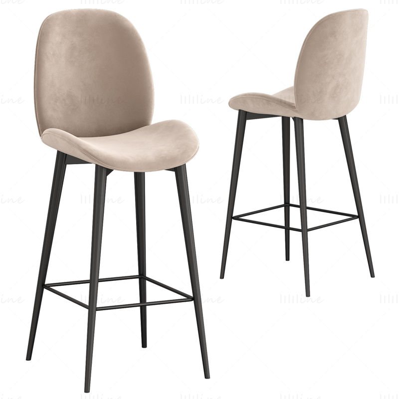 Danetti Clara barstool Chair 3D Model