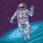 Ručně kreslený astronaut vektor