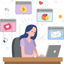 Werk en leven vectorillustratie