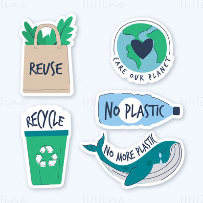 Eco-friendly, no plastic vector