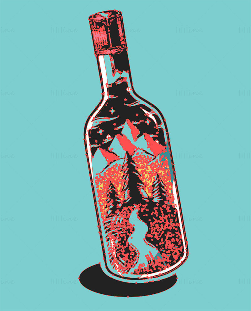 Forest in bottle vector illustration