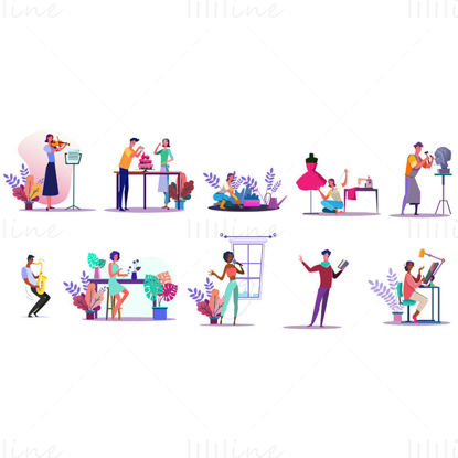 Hobbies and Interests vector illustration
