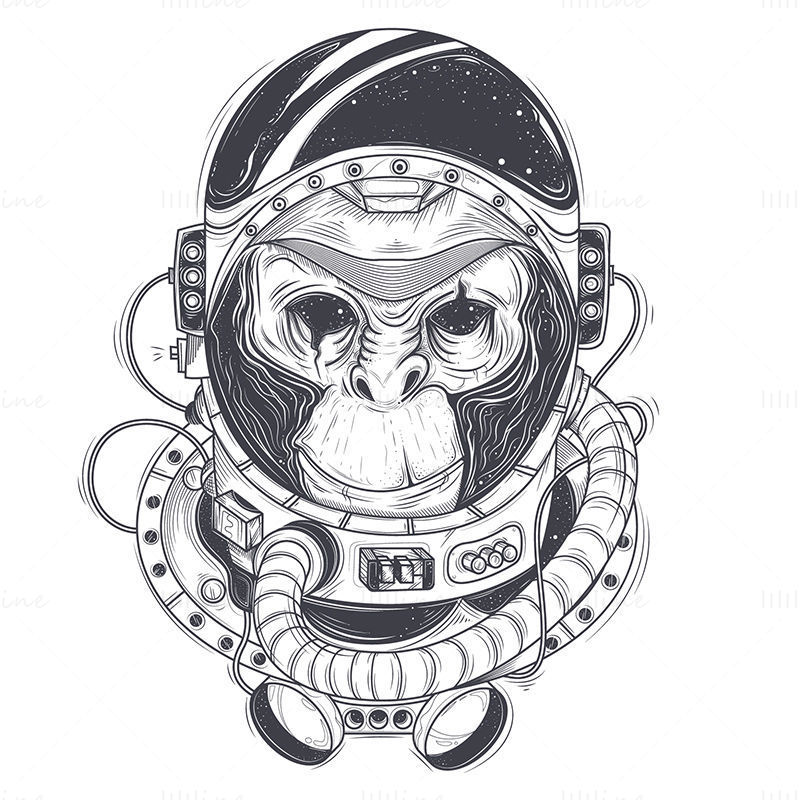 Вектор астронаута орангутана