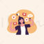Girl Selfie Vector Illustration