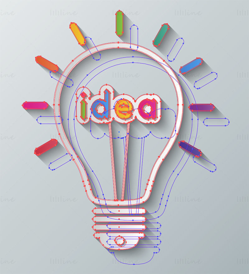 Vektor žarnice z navdihom za kreativno idejo