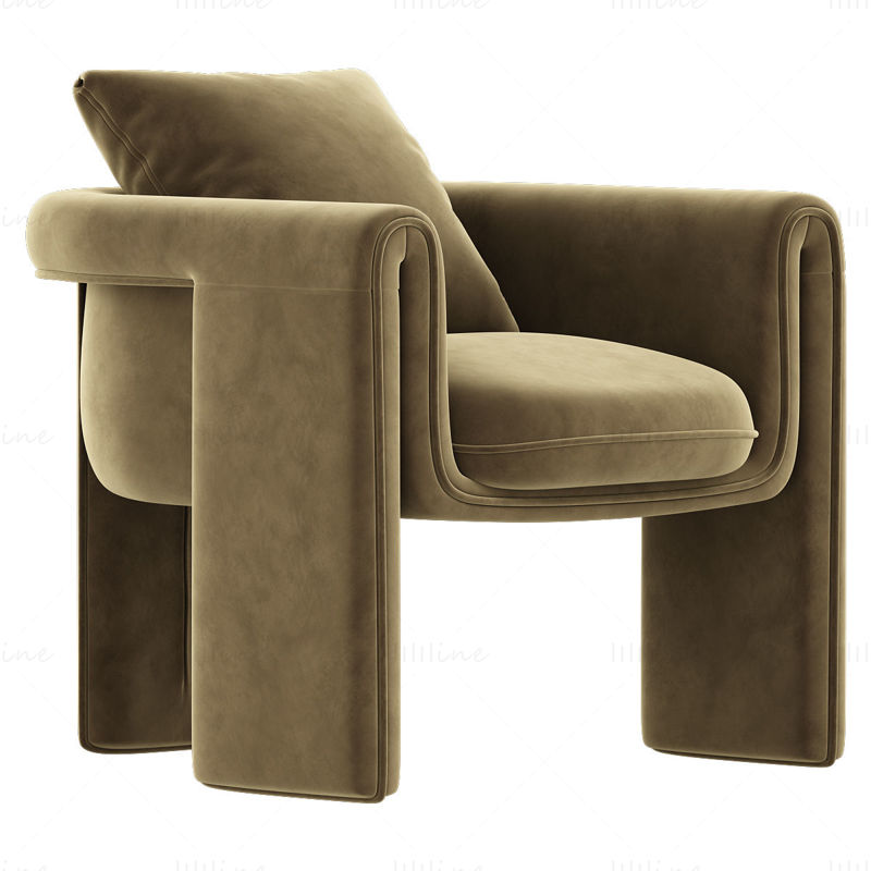 Floria Velvet Chair 3D Model