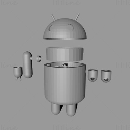 Android robot 3D printing model