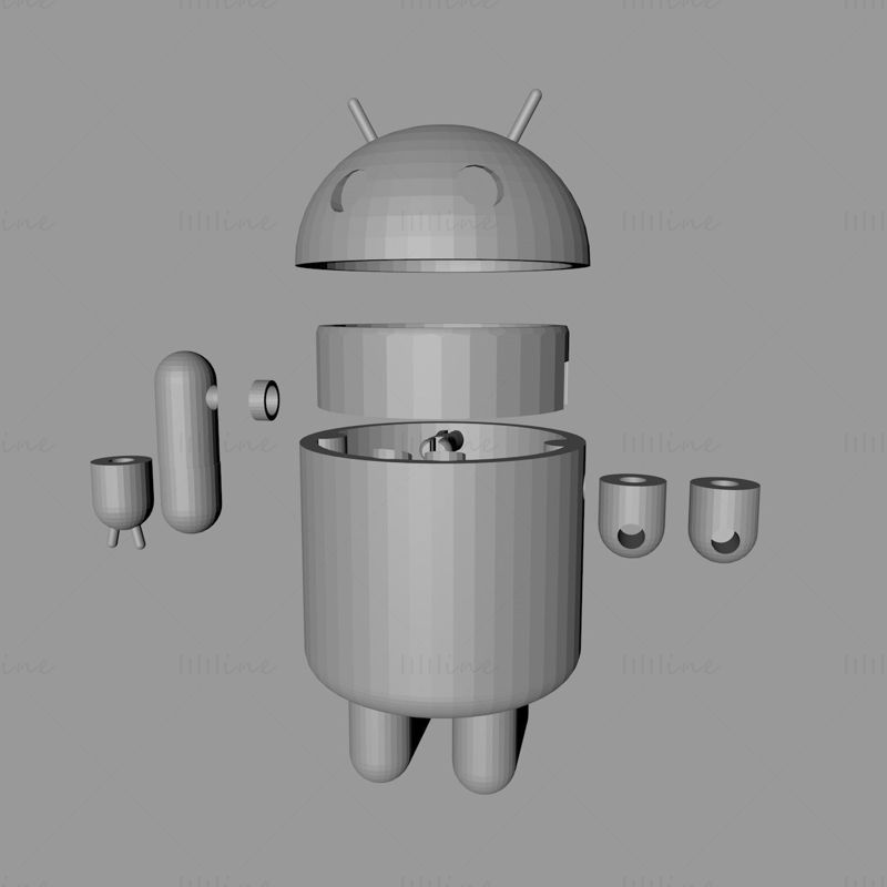Android robot 3D printing model