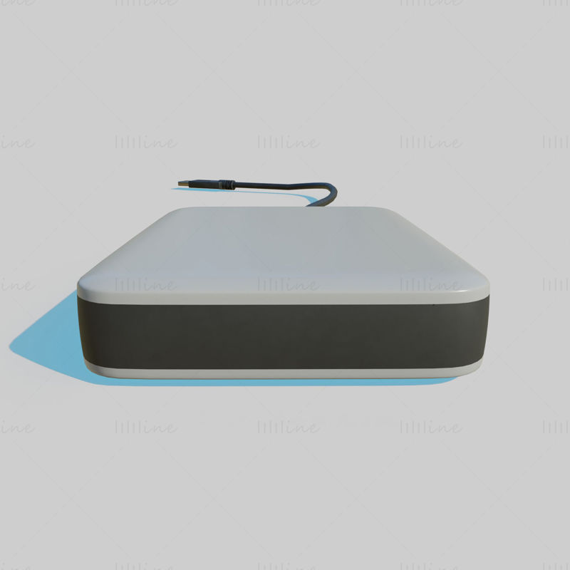 External Hard Drive With Cable 3D Model