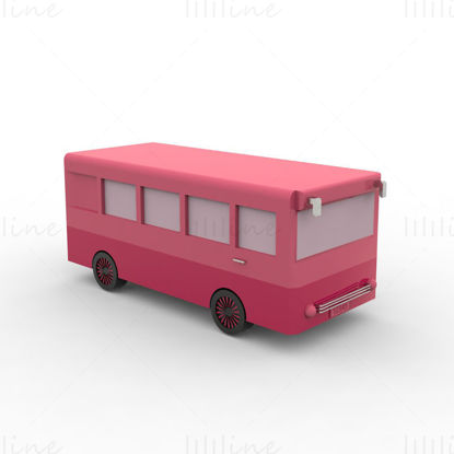 Cartoon bus 3d model