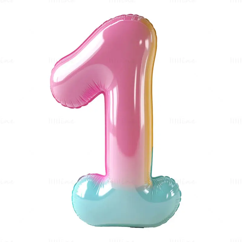 Cartoon Balloon Arab Number 1 Transparent Picture