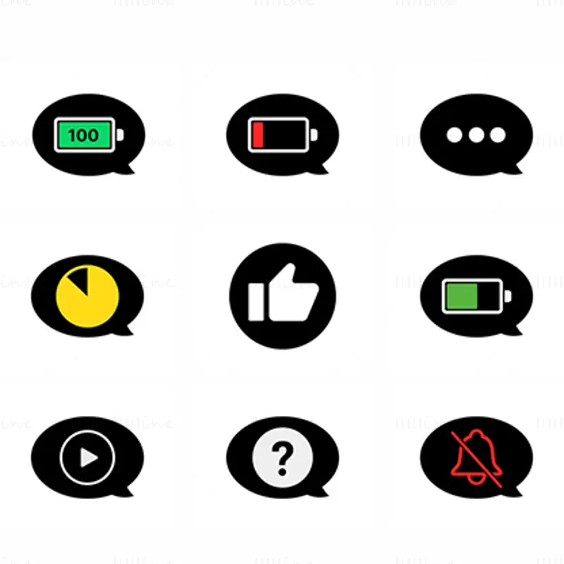 15 Bubble Chat Icon Set