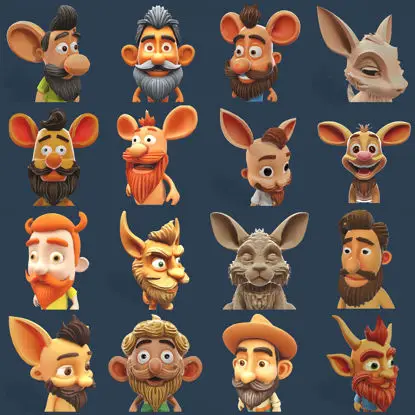 16 Whimsical Woodland Creatures: Premium 3D Character Printable Model Collection
