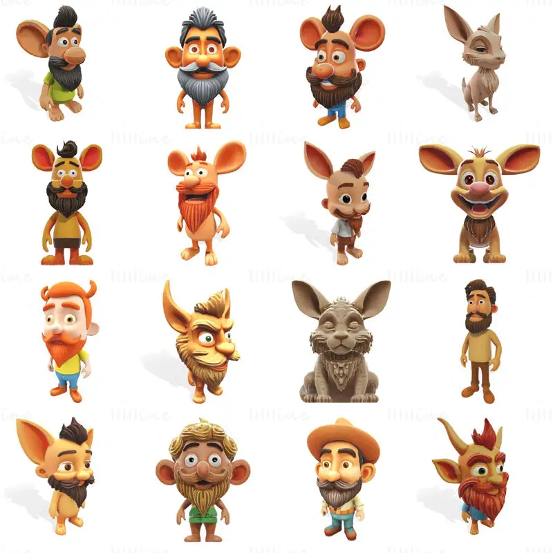 16 Whimsical Woodland Creatures: Premium 3D Character Printable Model Collection