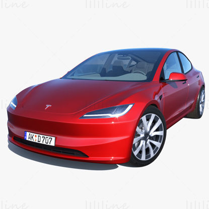 2023 novo Tesla Modelo 3 Modelo 3D