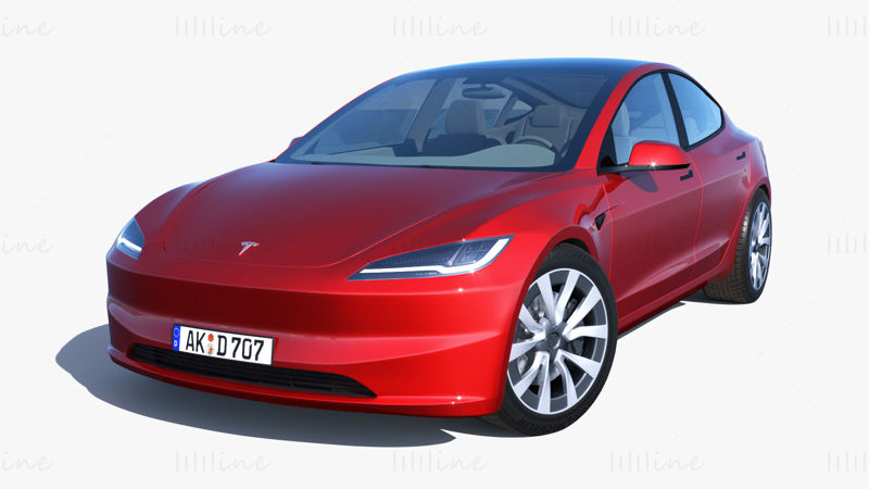 2023-as új Tesla Model 3 3D modell