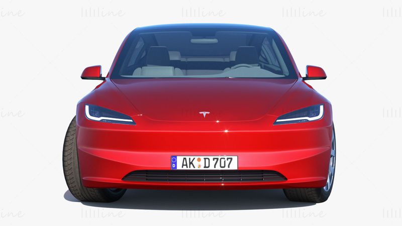 2023 ny Tesla Model 3 3D-modell