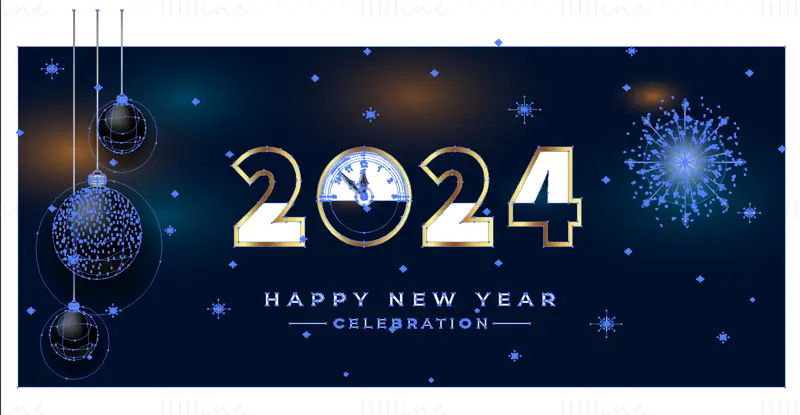 2024 Nieuwjaar achtergrondplaat vector EPS