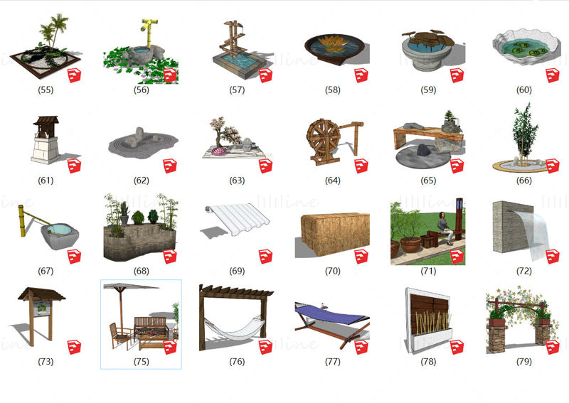 24 garden landscape sketchup models
