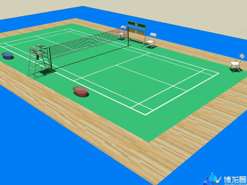 28 sketchup models of football, basketball, billiards, tennis, and table tennis sports venues