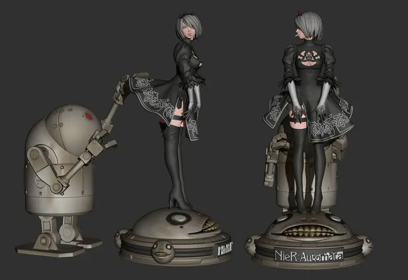 Arquivos STL do modelo de impressão 3D 2B e Robot (Nier Automata)