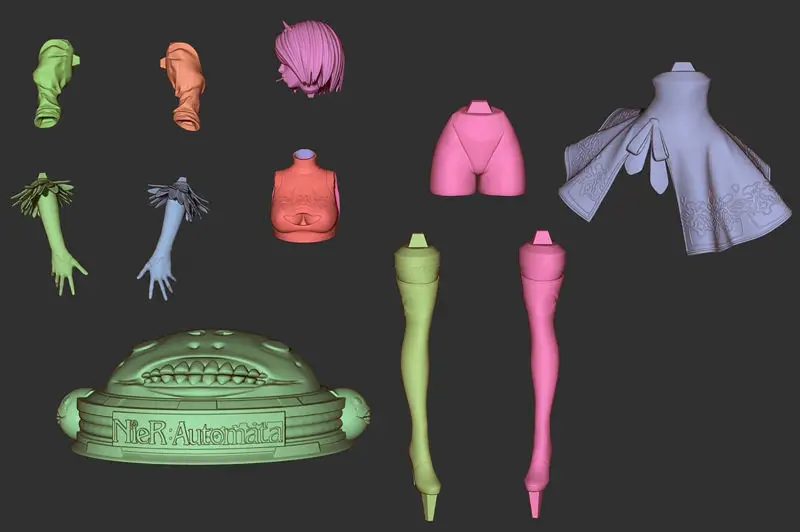 Arquivos STL do modelo de impressão 3D 2B e Robot (Nier Automata)