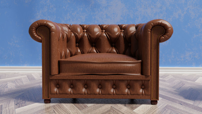 brown leather sofa 3D model