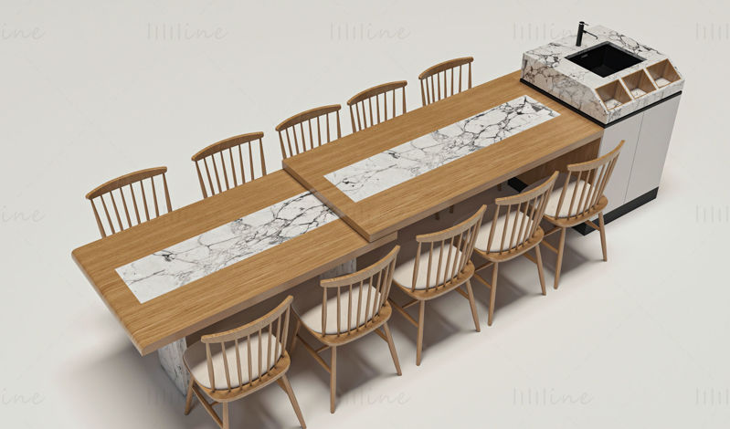 Eiland Eettafel 3D-model