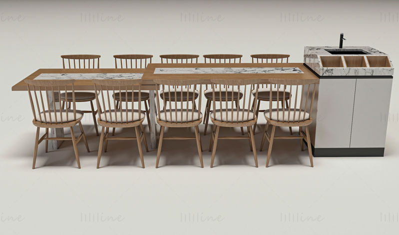 Eiland Eettafel 3D-model