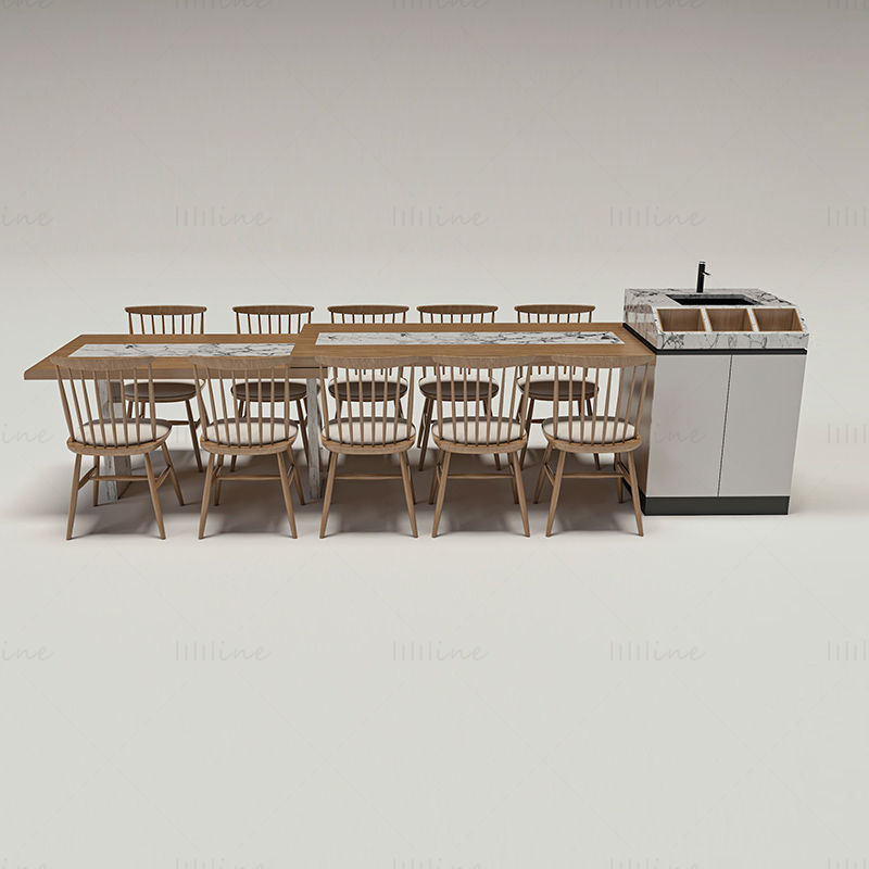 Island Dining Table 3D model