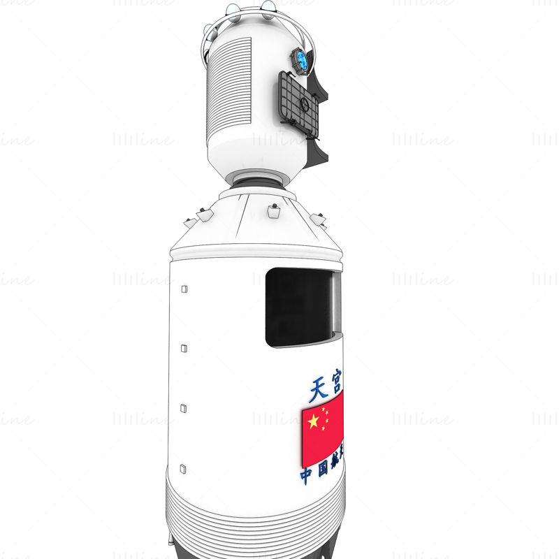 China Tiangong Space Station 3D model