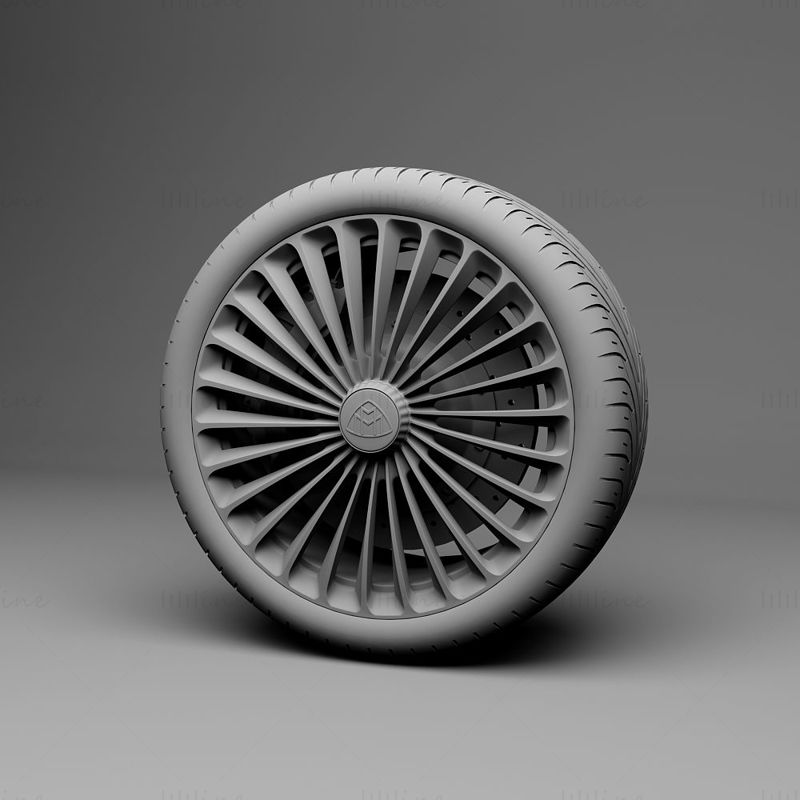 Maybach car tire 3D model