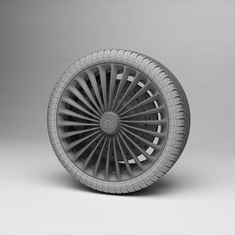 Maybach car tire 3D model