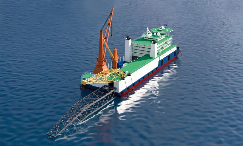 3Д модел инжињеријског брода на мору