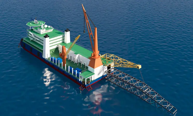 Açık deniz mühendislik gemisi 3D modeli