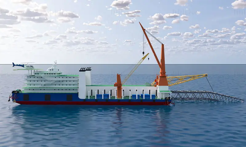 Offshore Engineering Ship 3D Model
