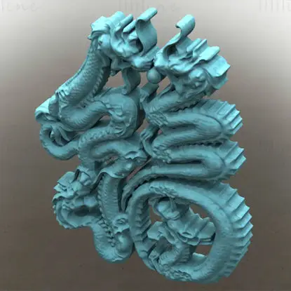 3D Art Chinese Dragon Stencil 3D Printing Model STL