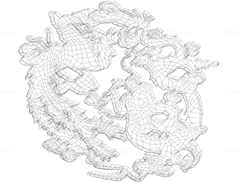 Plantilla de impresión 3D Art Dragon y Phoenix Modelo de impresión 3D STL