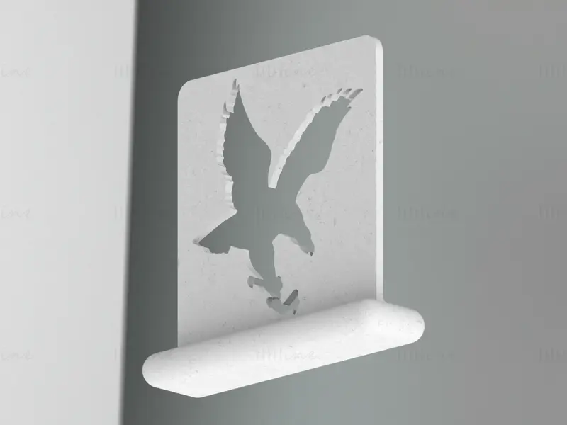 3D Art Eagle Stencil 3D Printing Model STL