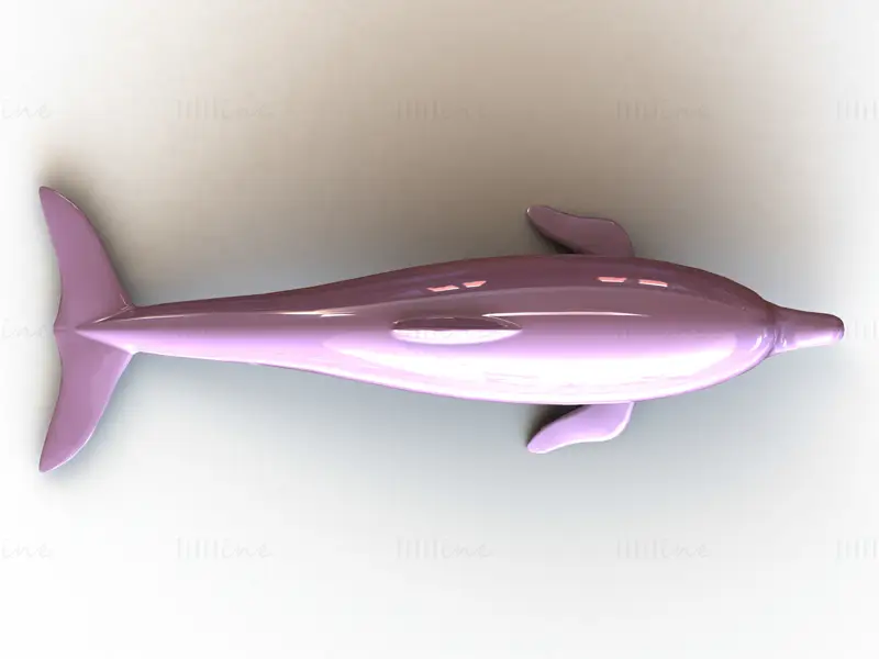 Superficie de arte 3D Delfín rosado Modelo de impresión 3D STL