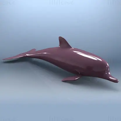 Superficie de arte 3D Delfín rosado Modelo de impresión 3D STL